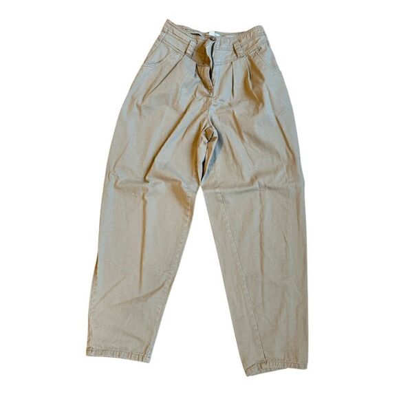 TOPSHOP Paper Bag Canvas Green Pants in Women's Size 4 - Picture 1 of 6